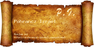 Pohrancz Izrael névjegykártya